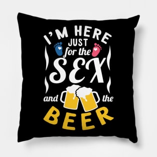 Baby Shower Announcement Just Here For The Sex And The Beer Pillow
