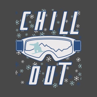 Retro Snowboarder, Chill Out Ski Goggles T-Shirt