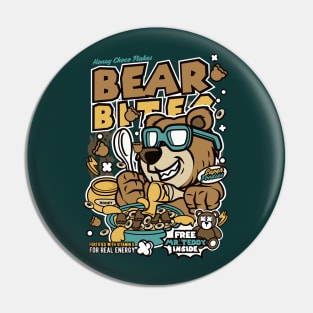 Retro Cartoon Cereal Box // Bear Bites // Funny Vintage Breakfast Cereal Pin