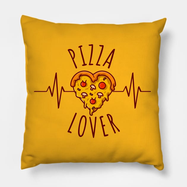 Pizza Lover Pizza In A Heartbeat Pillow by DesignArchitect