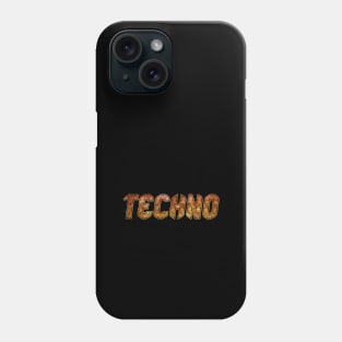 Techno music - gold & orange Phone Case