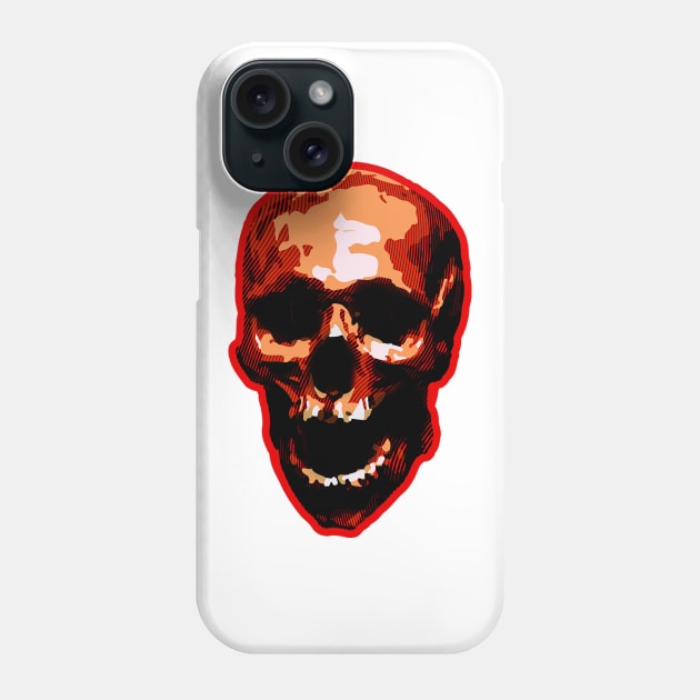 Zed The Red Dead Skeleton Head Phone Case by Backwoods Design Co