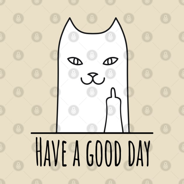 funny cat showing a rude gesture by Kuchinska design