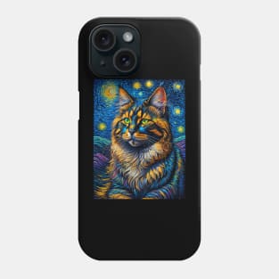 The Maine Coon Cat in starry night Phone Case