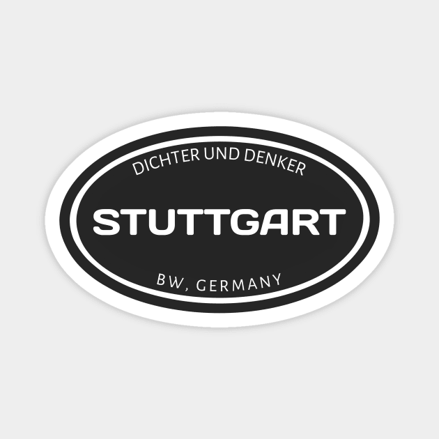 Stuttgart Germany Oval Magnet by urban-wild-prints