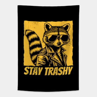 Stay Trashy Raccoon Tapestry