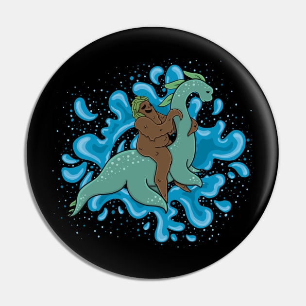 Sasquatch riding a Nessie Pin by Marrizo's Curios