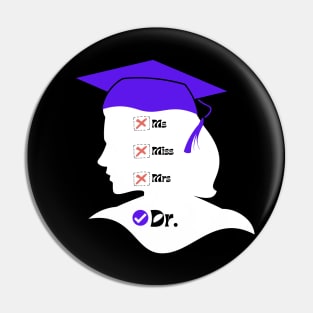 Purple Graduation Cap Miss Ms Mrs Dr for New Graduate | Dark Variant Pin