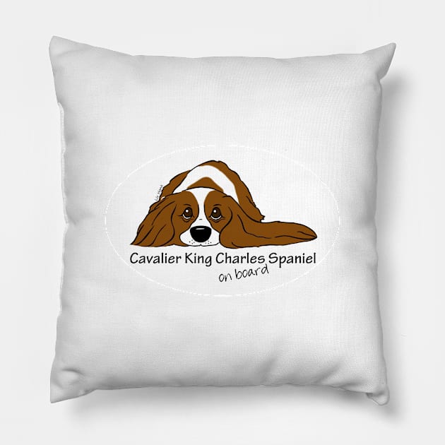 Cavalier King Charles Spaniel on board Pillow by LivHana