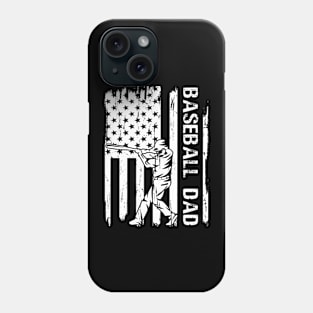 Baseball Dad Catcher USA Flag Father's Day Phone Case