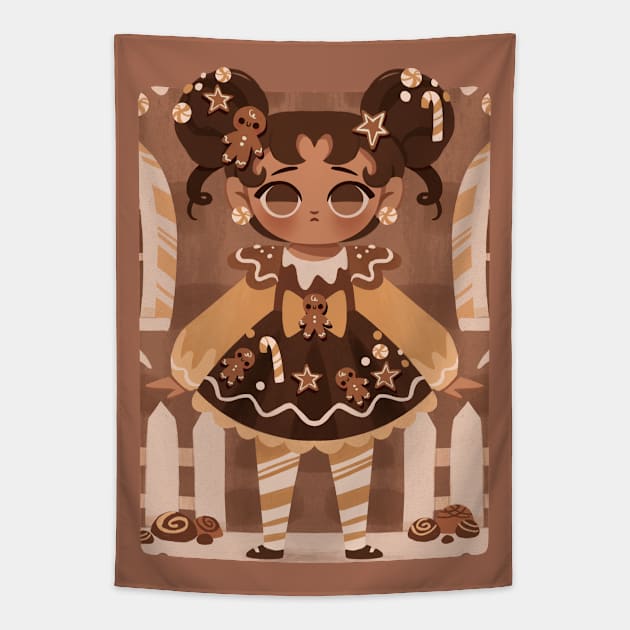 Gingerbread Girl Tapestry by Lobomaravilha