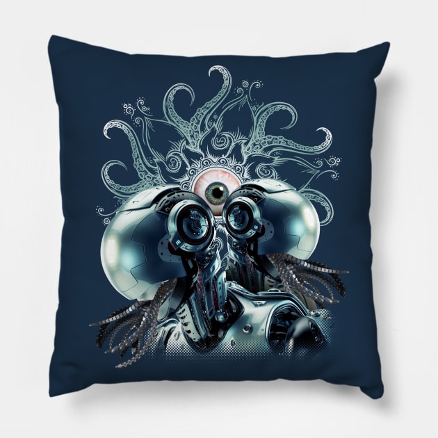 Sacred Synthetics 5 Pillow by FAKE NEWZ DESIGNS