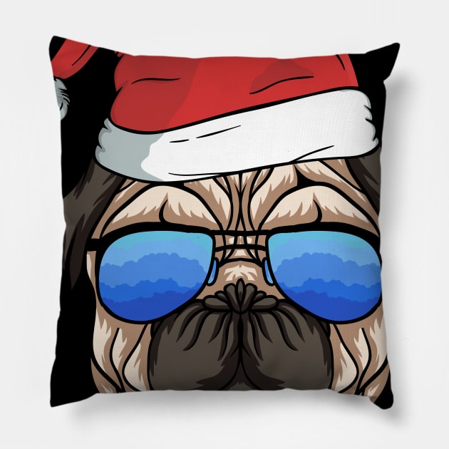 English Bulldog Christmas Santa Claus Hat Xmas Gift For boys T-Shirt Pillow by BioLite