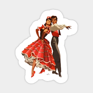 VINTAGE, RETRO SPAIN, FUN,FUNNY, spanish dancers, Flamenco Magnet