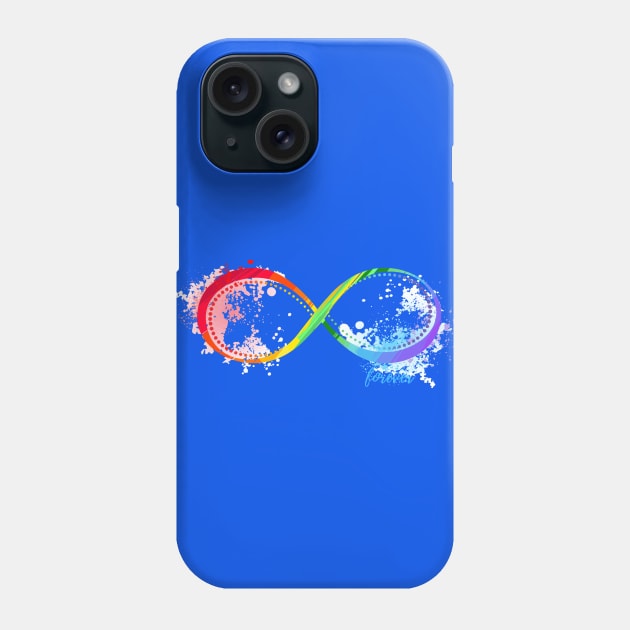 Infinity Forever rainbow watercolor splash Phone Case by The Boho Cabana