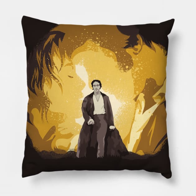 Mr. Darcy Melting Hearts Pillow by polliadesign