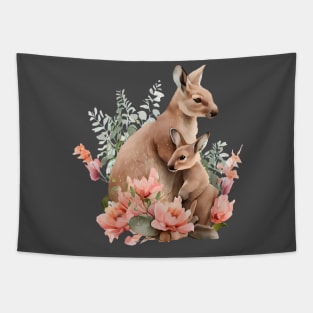 Kangaroo with baby Tapestry