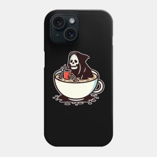 grim reaper soaking in coffee Phone Case