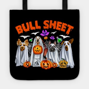 Funny Halloween Boo Ghost Cow Costume Bull Sheet Cow Lover Tote