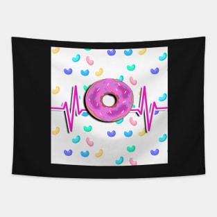 Dessert Lovers Custom Gifts, Pink Donut Pastel Sprinkles & Candy Background Cute Funny Gift Tapestry