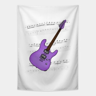 Guitar Tab Electric Guitarist Music Notation Musician (Purple) Tapestry