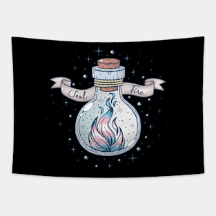 Transgender Fire Occult Bottle LGBT Trans Pride Flag Tapestry