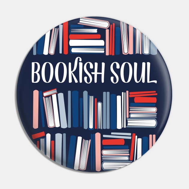 Bookish soul // oxford navy blue bookshelf background neon red flesh coral white classic and pastel blue books Pin by SelmaCardoso