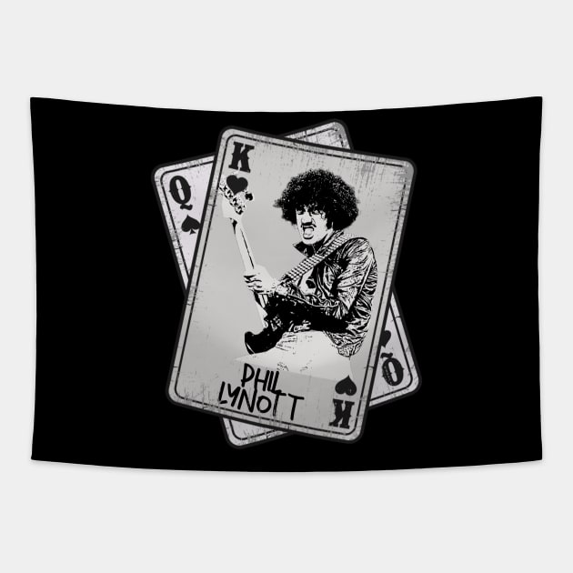 Retro Phil LYNOTT Card Style Tapestry by Slepet Anis