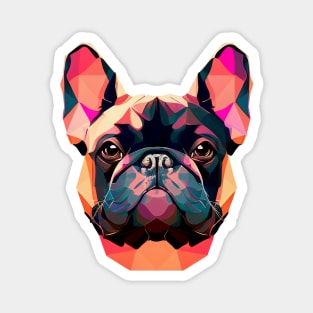 French Bulldog Geometric Portrait - Sunset Magnet