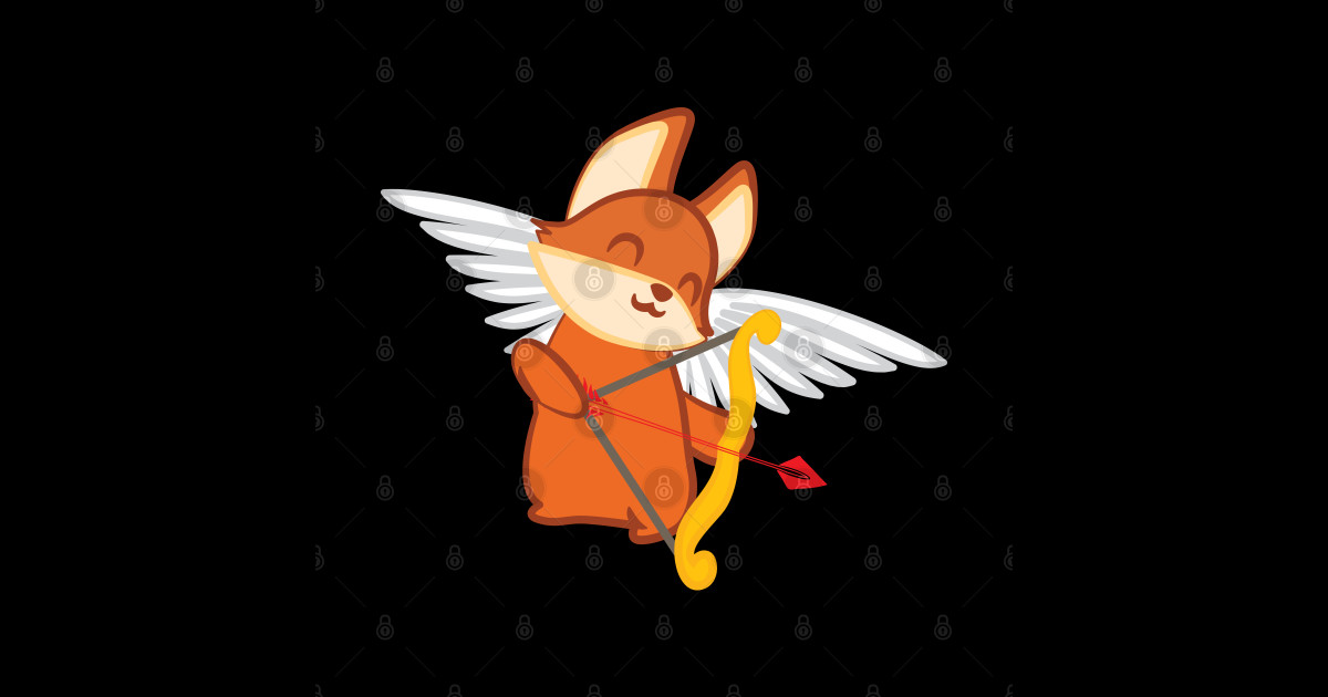 Fox Cute Fox Fox Lover Cupid Fox Valentines T Sticker Teepublic 2222