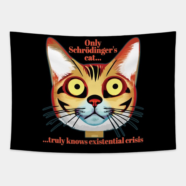 Schrodinger's cat existential crisis Tapestry by Joselo Rocha Art