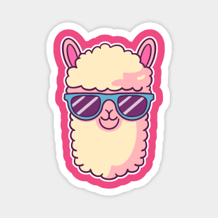 Kawaii Llama Wearing Sunglasses. No Drama Llama Magnet