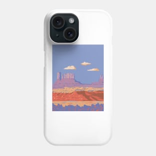 Monument Valley Navajo Tribal Park in Utah and Arizona USA WPA Art Poster Phone Case