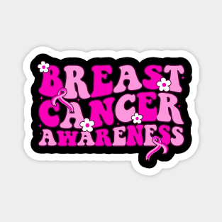 Groovy Style Breast Cancer Awareness Month Magnet