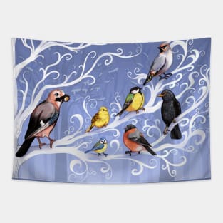 Winter Birds Tapestry