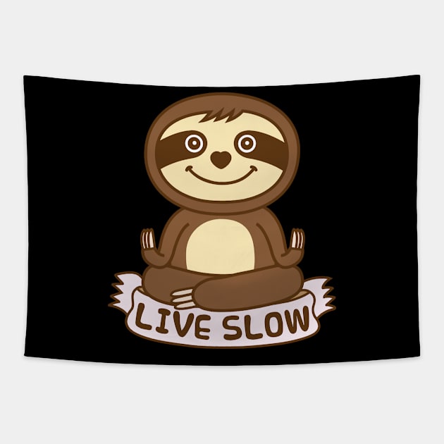 Cute Sloth Yoga Tapestry by Plushism