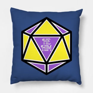 Nonbinary Pronoun Pride D20 He/Him Pillow