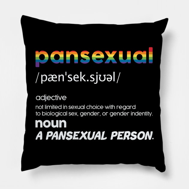 Pansexual Definition Shirt Funny Pride LGBT Pillow by American Woman