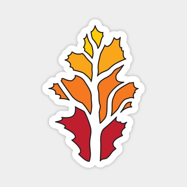 Broken Autumn Leaf Magnet by RudDesigns