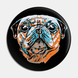 Pop Art Pug Dog Head Pin