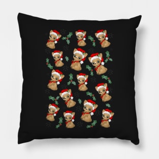 Christmas deers in santa hats Pillow