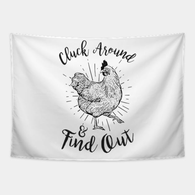 Cluck around and find out chicken farmer Tapestry by Teeflex