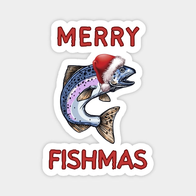 Merry Fishmas Funny Ugly Fishing Gift Magnet by MagpieMoonUSA