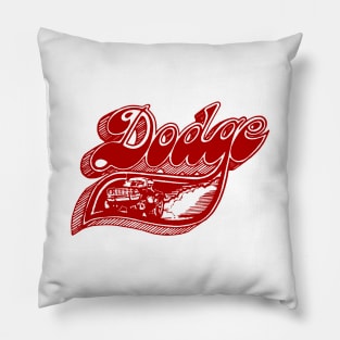 Vintage Dodge Pick-Up Art (Red) Pillow