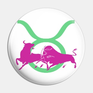 Taurean Bull Icon Glyph Of  Head and Horns Pin