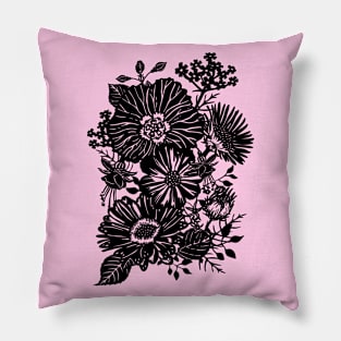 Daisy Pansy Fuchsia Verbena Flowers Pillow