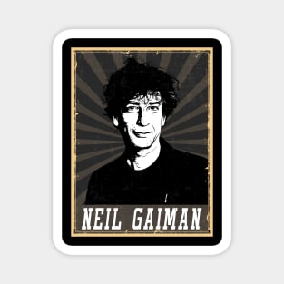 80s Style Neil Gaiman Magnet