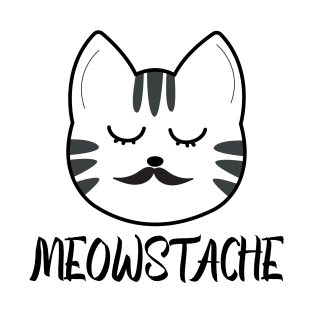 cat mustache Funny meowstache T-Shirt