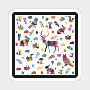 Colorful Woodland Animals Magnet