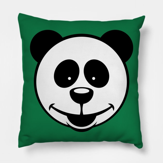 Panda Bear (Smiling / 2C) Pillow by MrFaulbaum
